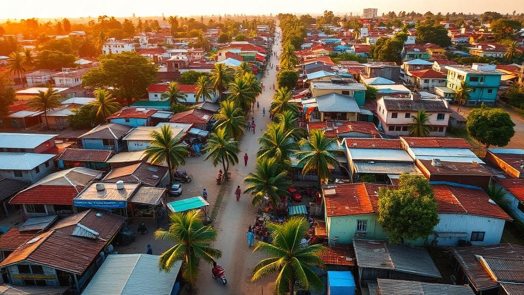 Aerial view of Sinza neighborhood in Dar es Salaam